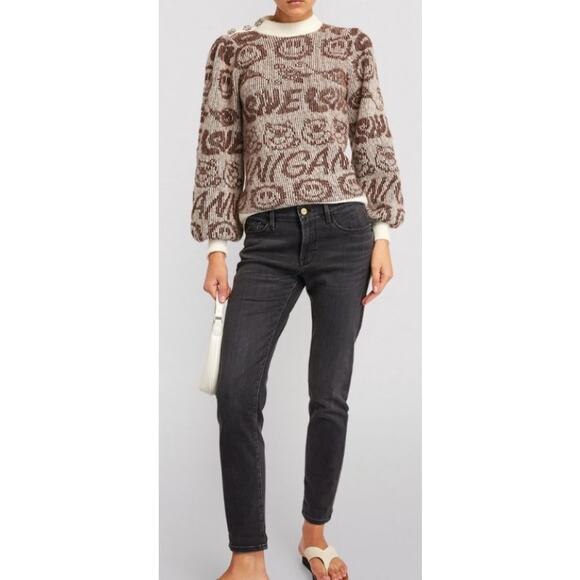 Frame La Garcon Straight Leg Gray Faded Black Ankle Straight Leg Jeans ~ Sz 28 - Picture 2 of 12